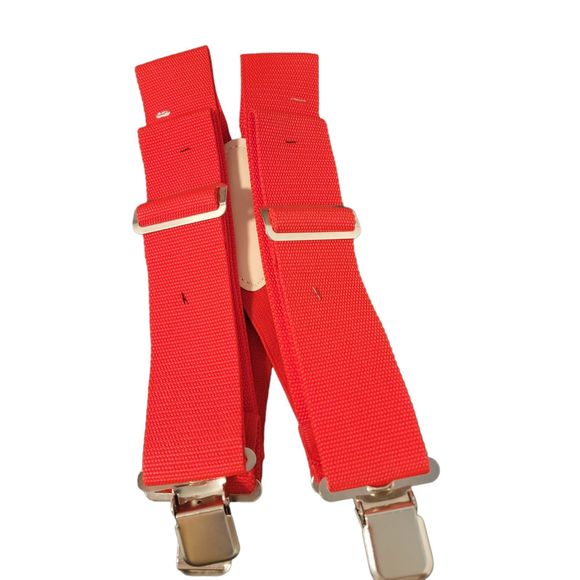 CLC Work Gear Mens Red Adjustable Clip On Clasp Suspenders One Size - Picture 2 of 3